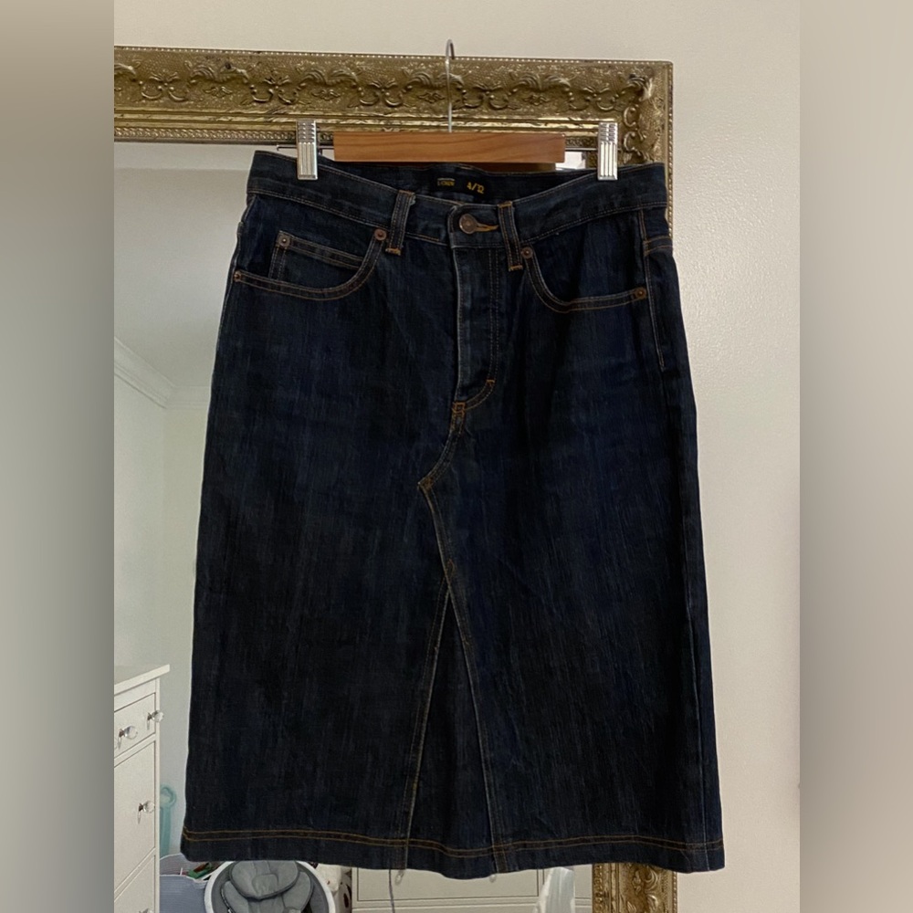 Button fly J.Crew denim skirt